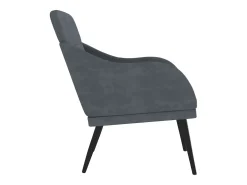 Cadeira c/ apoio de braços 63x76x80 cm veludo cinzento-escuro PT243669