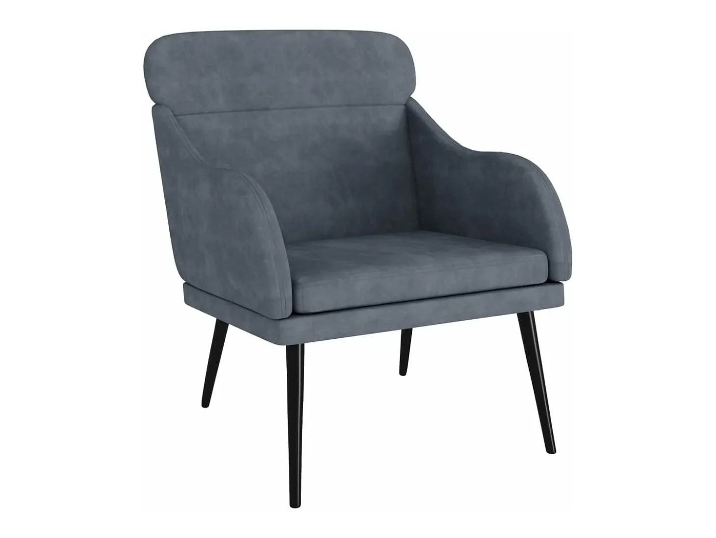 Cadeira c/ apoio de braços 63x76x80 cm veludo cinzento-escuro PT243669