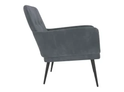 Cadeira c/ apoio de braços 62x79x79 cm veludo cinzento-escuro