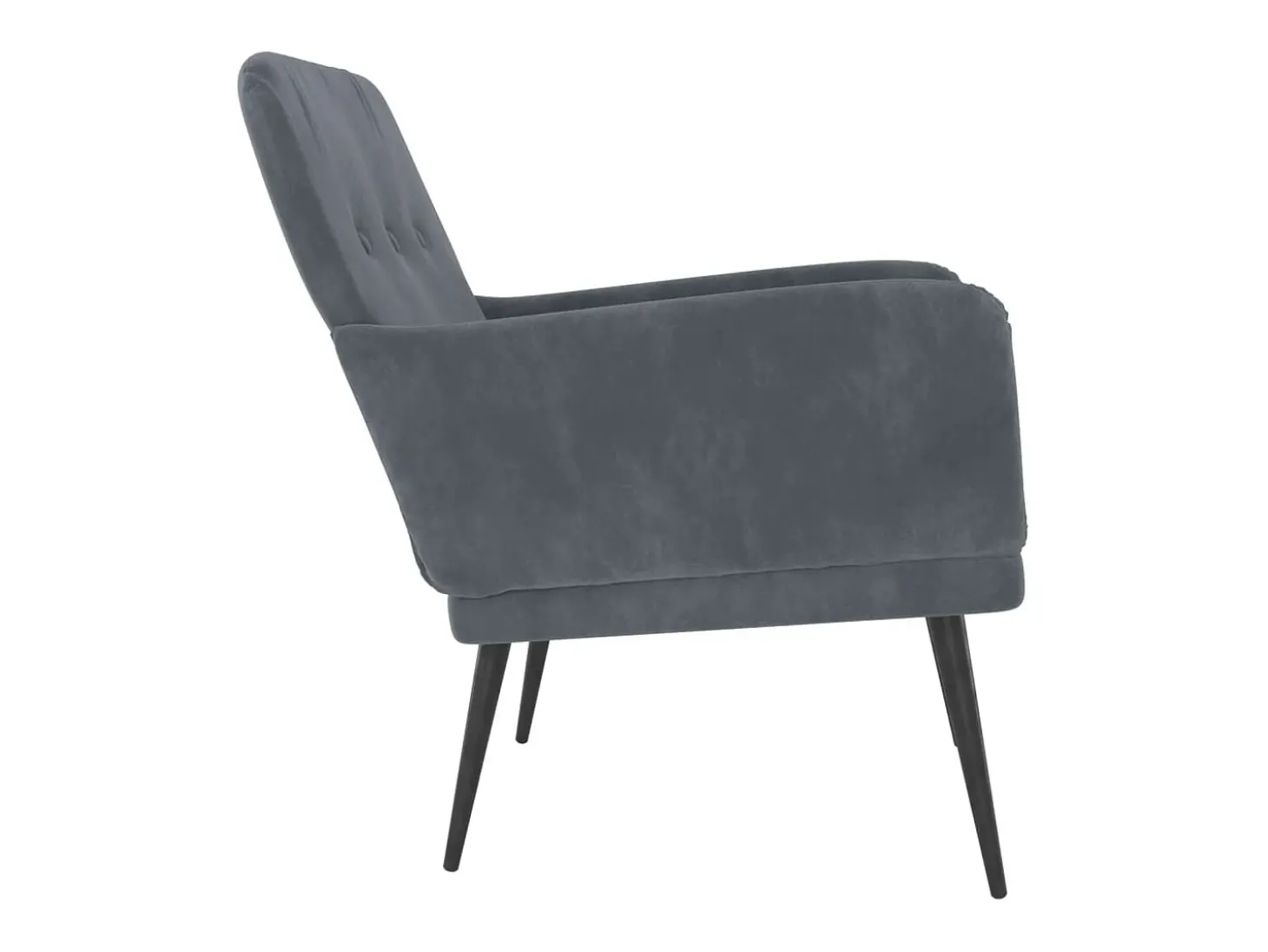 Cadeira c/ apoio de braços 62x79x79 cm veludo cinzento-escuro
