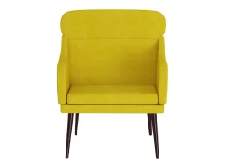 Cadeira c/ apoio de braços 63x76x80 cm veludo amarelo PT260164