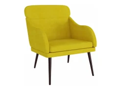 Cadeira c/ apoio de braços 63x76x80 cm veludo amarelo PT260164