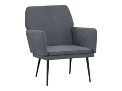 Cadeira c/ apoio de braços 62x79x79 cm veludo cinzento-escuro
