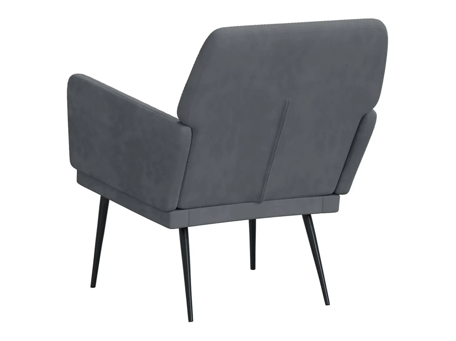Cadeira c/ apoio de braços 62x79x79 cm veludo cinzento-escuro