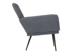 Cadeira c/ apoio de braços 62x79x79 cm veludo cinzento-escuro