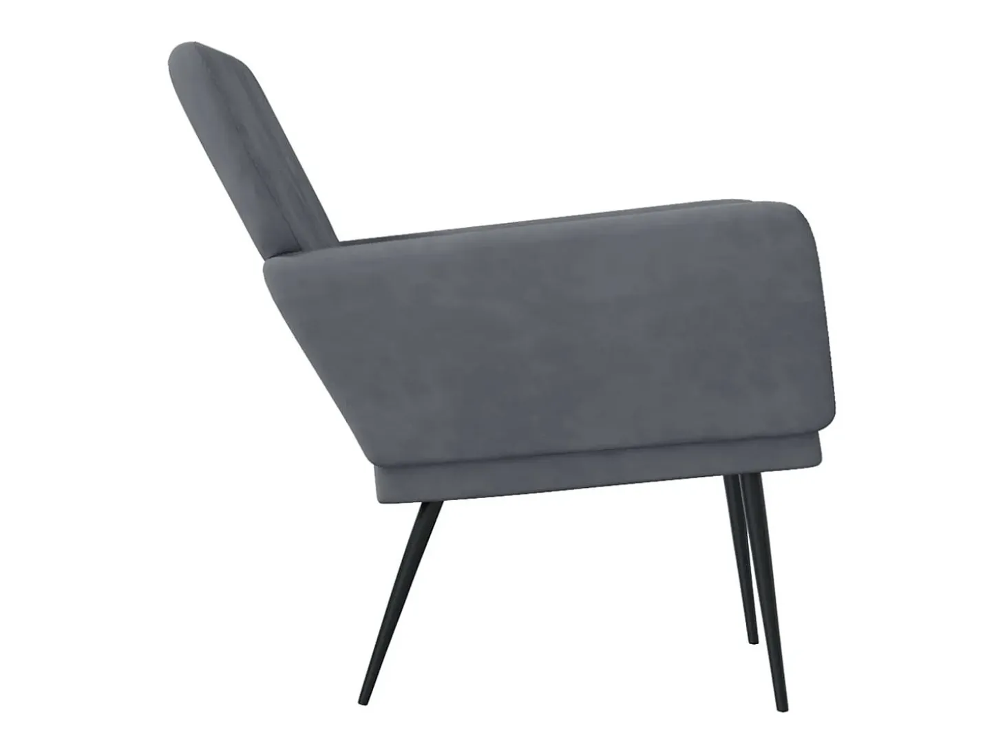 Cadeira c/ apoio de braços 62x79x79 cm veludo cinzento-escuro