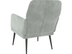 Cadeira c/ apoio de braços 62x79x79 veludo cinzento-claro PT575102