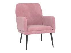 Cadeira c/ apoio de braços 62x79x79 cm veludo rosa