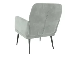 Cadeira c/ apoio de braços 62x79x79 veludo cinzento-claro