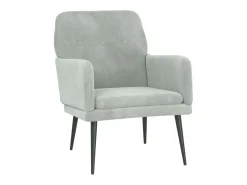 Cadeira c/ apoio de braços 62x79x79 veludo cinzento-claro