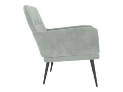 Cadeira c/ apoio de braços 62x79x79 veludo cinzento-claro