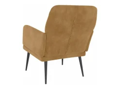Cadeira c/ apoio de braços 62x79x79 cm veludo castanho PT386465