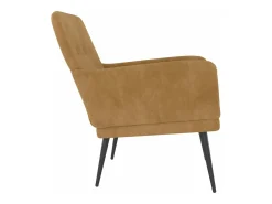 Cadeira c/ apoio de braços 62x79x79 cm veludo castanho PT386465