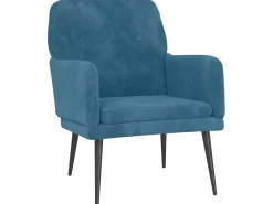 Cadeira c/ apoio de braços 62x79x79 cm veludo azul PT892613