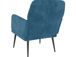 Cadeira c/ apoio de braços 62x79x79 cm veludo azul PT892613