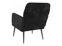 Cadeira c/ apoio de braços 62x79x79 cm veludo preto PT654304