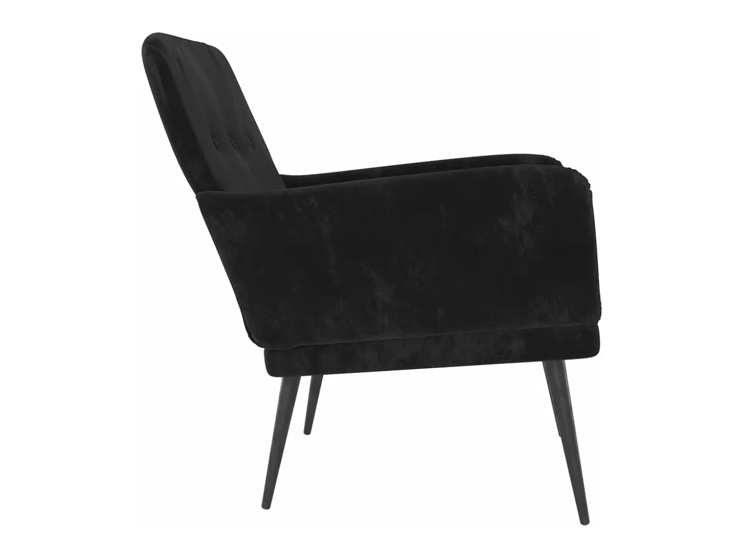Cadeira c/ apoio de braços 62x79x79 cm veludo preto PT654304