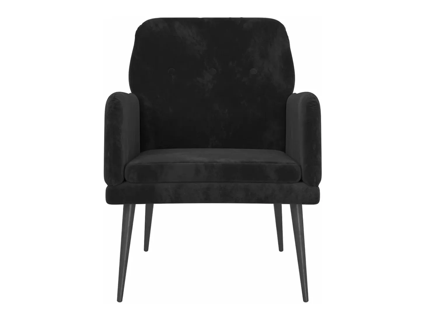 Cadeira c/ apoio de braços 62x79x79 cm veludo preto PT654304