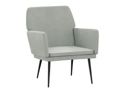 Cadeira c/ apoio de braços 62x79x79 veludo cinzento-claro PT658900