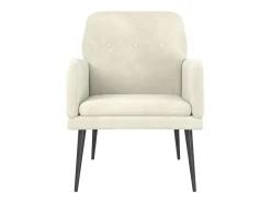 Cadeira c/ apoio de braços 62x79x79 cm veludo cor creme PT129697
