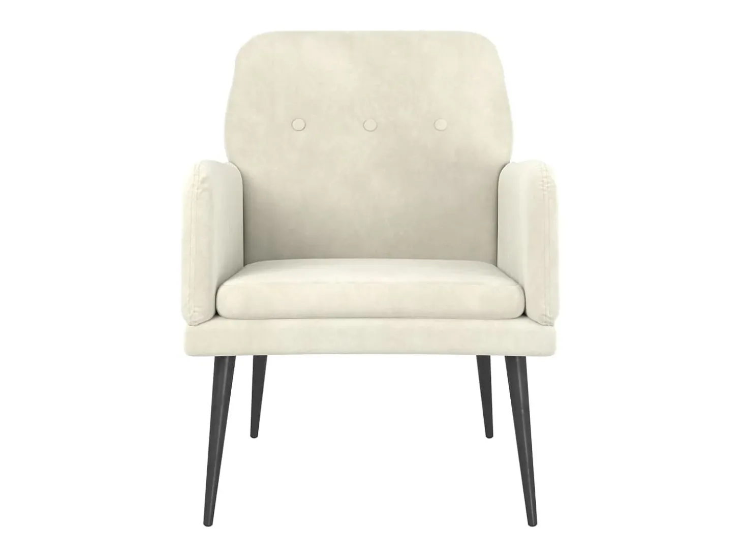 Cadeira c/ apoio de braços 62x79x79 cm veludo cor creme PT129697