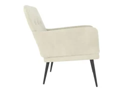 Cadeira c/ apoio de braços 62x79x79 cm veludo cor creme PT129697