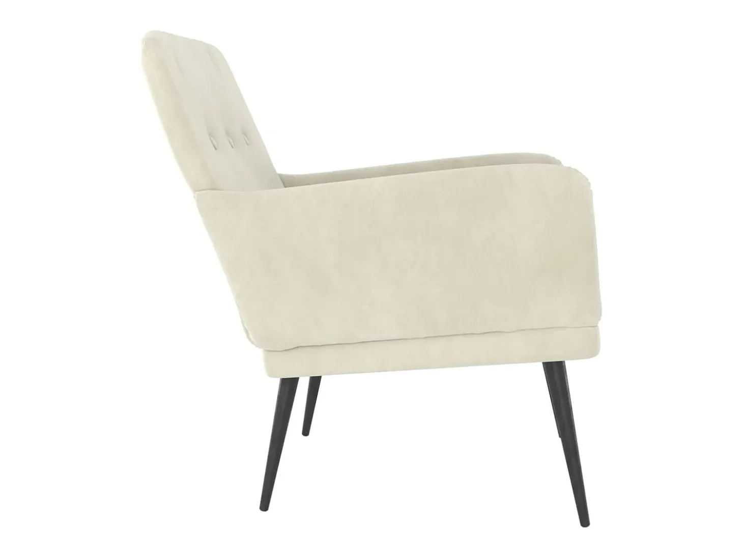 Cadeira c/ apoio de braços 62x79x79 cm veludo cor creme PT129697