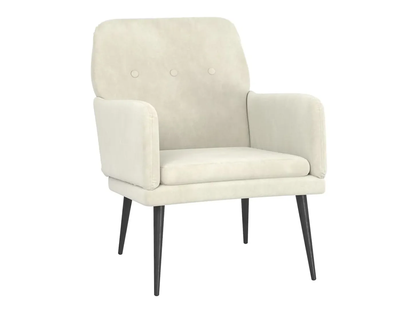 Cadeira c/ apoio de braços 62x79x79 cm veludo cor creme PT129697