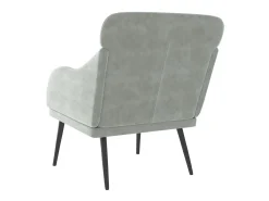 Cadeira com apoio de braços 63x76x80 cm veludo cinzento-claro PT118098