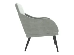 Cadeira com apoio de braços 63x76x80 cm veludo cinzento-claro PT118098