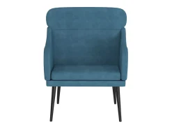 Cadeira com apoio de braços 63x76x80 cm veludo azul PT284295