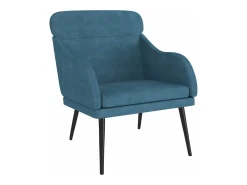 Cadeira com apoio de braços 63x76x80 cm veludo azul PT284295