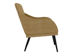 Cadeira com apoio de braços 63x76x80 cm veludo castanho