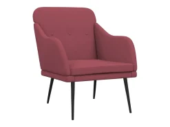 Cadeira com apoio de braços 63x76x80 cm tecido vermelho tinto