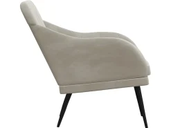 Cadeira com apoio de braços 63x76x80 cm veludo cinzento-claro PT785145