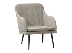 Cadeira com apoio de braços 63x76x80 cm veludo cinzento-claro PT785145