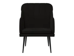 Cadeira com apoio de braços 63x76x80 cm veludo preto PT610088