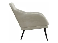 Cadeira com apoio de braços 63x76x80 cm veludo cinzento-claro