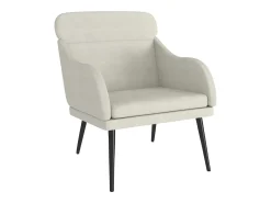 Cadeira com apoio de braços 63x76x80 cm veludo cor creme