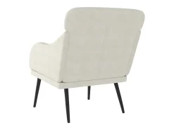 Cadeira com apoio de braços 63x76x80 cm veludo cor creme PT193504