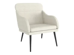 Cadeira com apoio de braços 63x76x80 cm veludo cor creme PT193504