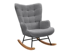 Cadeira de balanço - Cadeira de sala para quarto - Capacidade de carga até 120 kg - Poliéster - Cinza - 68 x 75 x 92 cm