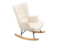 Cadeira de balanço - Cadeira de sala para quarto - Capacidade de carga até 120 kg - Poliéster - Bege - 68 x 75 x 92 cm