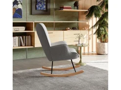 Cadeira de balanço - Cadeira relaxante para sala de estar e quarto - Cinza claro - 75 x 68 x 92 cm