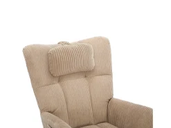 Cadeira de balanço 102×65×92 cm - assento acolchoado - encosto alto - com almofada cervical - Marrom
