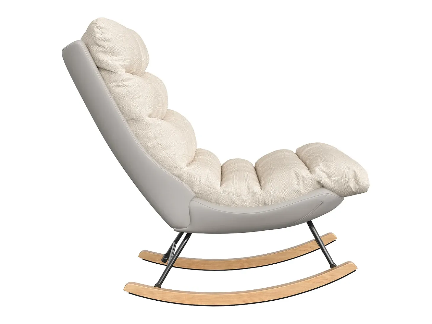 Cadeira de balanço acolchoada com encosto ajustável - Para sala de estar, quarto ou varanda - Dimensões: 83 x 72 x 93 cm