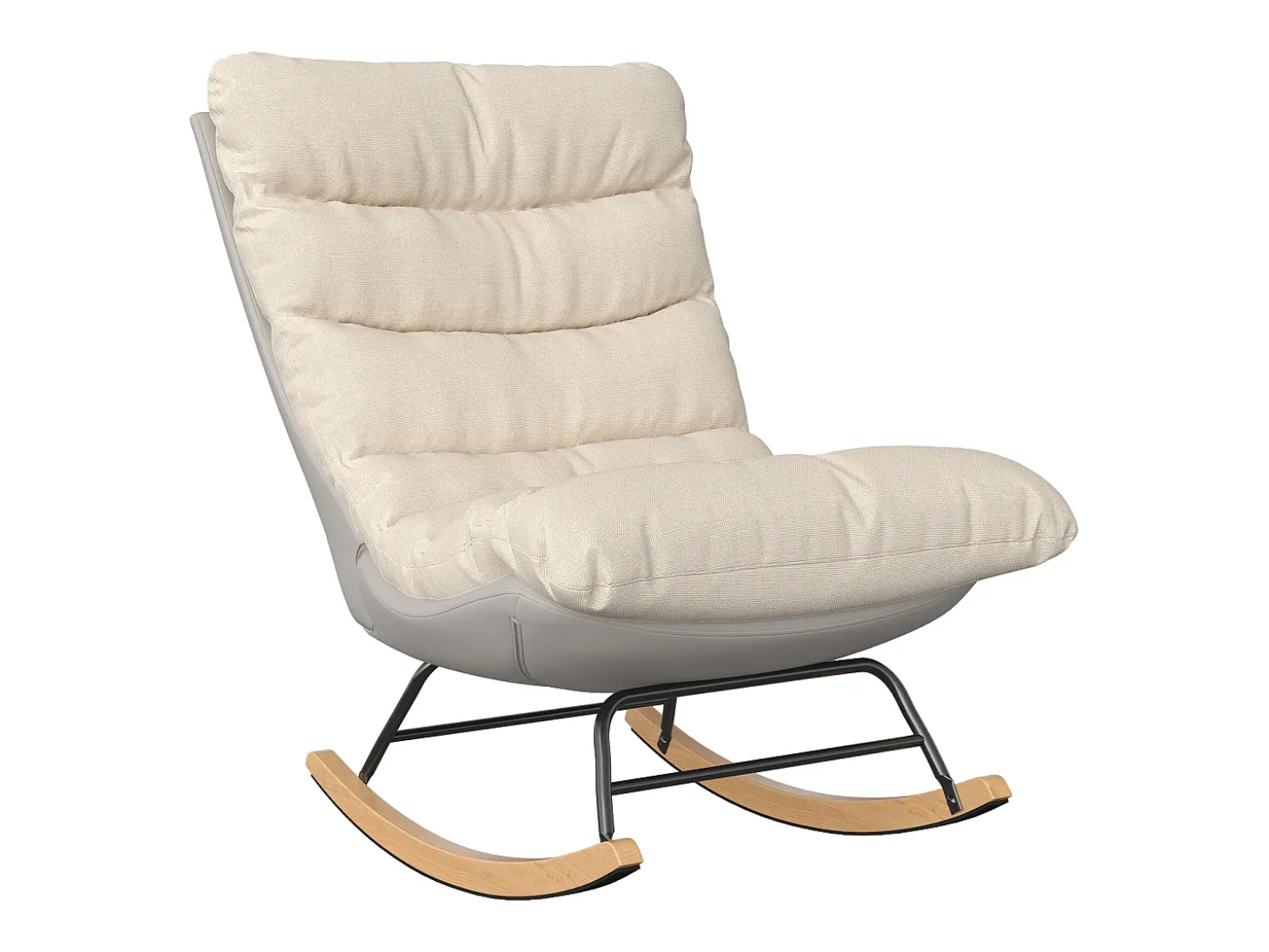 Cadeira de balanço acolchoada com encosto ajustável - Para sala de estar, quarto ou varanda - Dimensões: 83 x 72 x 93 cm
