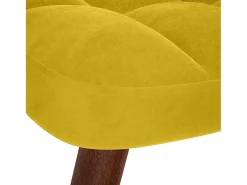 Cadeira de balanço com banco em veludo amarelo