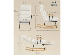 Cadeira de Balanço Creme Branco