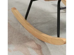Cadeira de balanço de veludo bouclé marrom, cadeira de balanço com braços